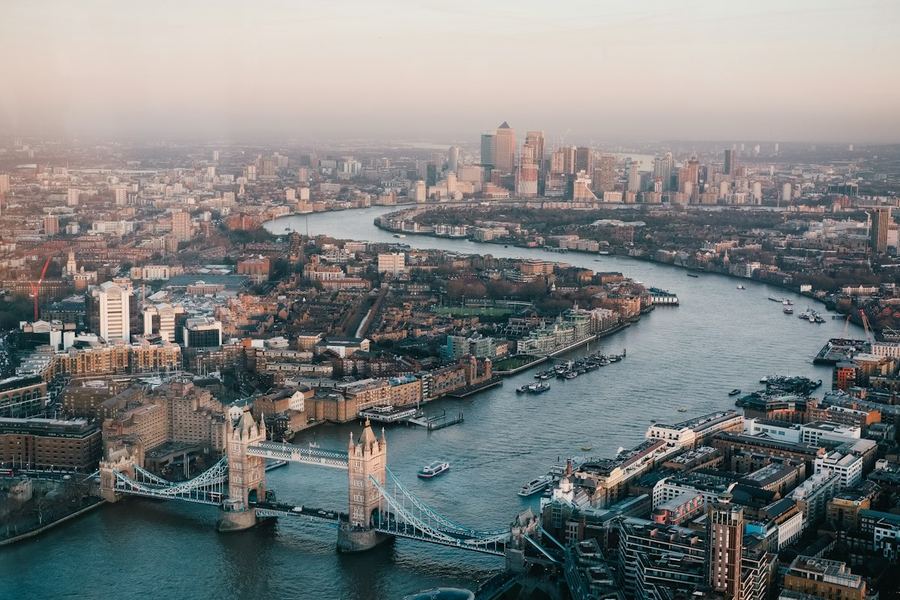London skyline with Tower Bridge and the River Thames
