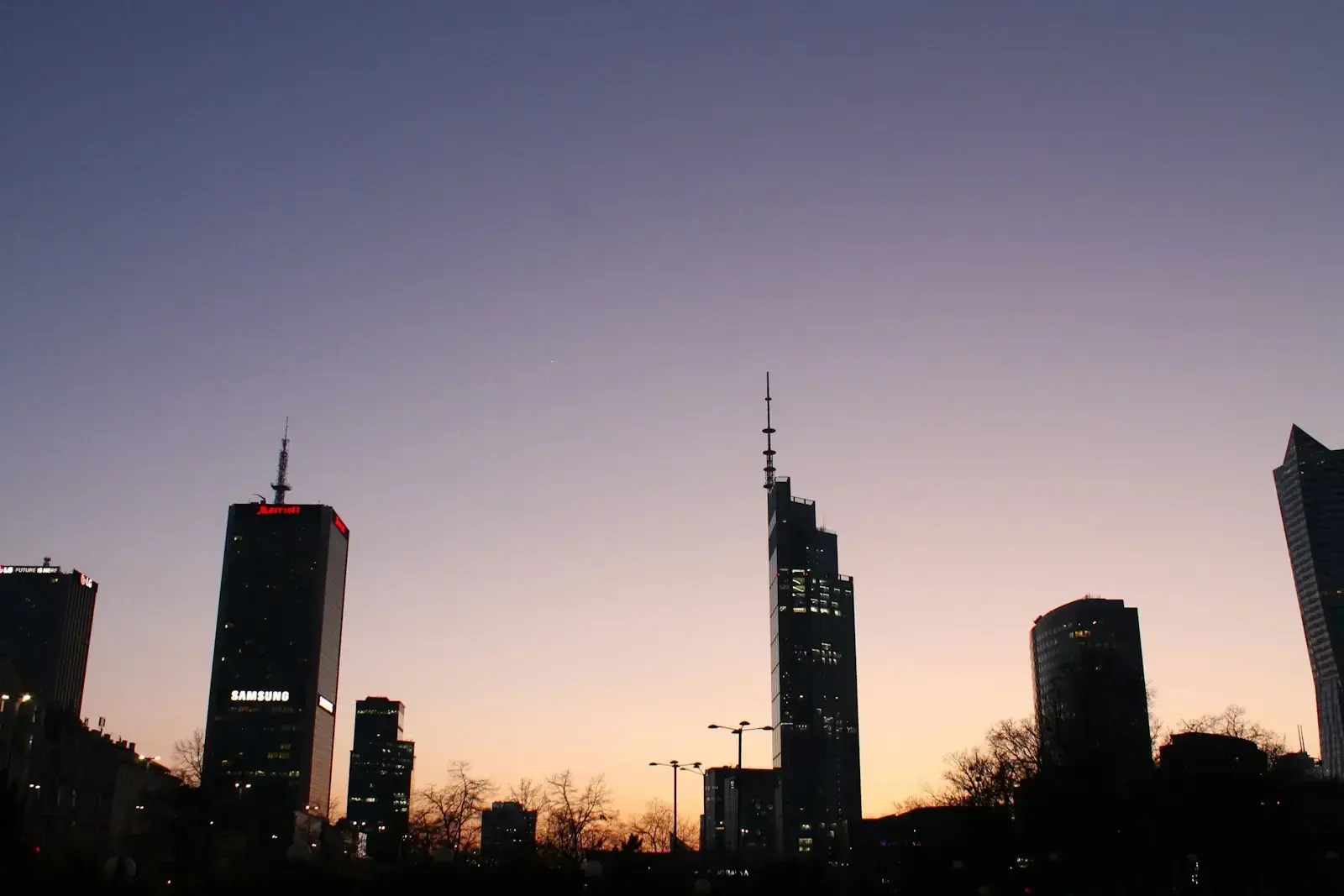 Warsaw financial district skyline, representing Poland's 5-10 day EOR hiring timeline and 2026 ZUS contribution reset