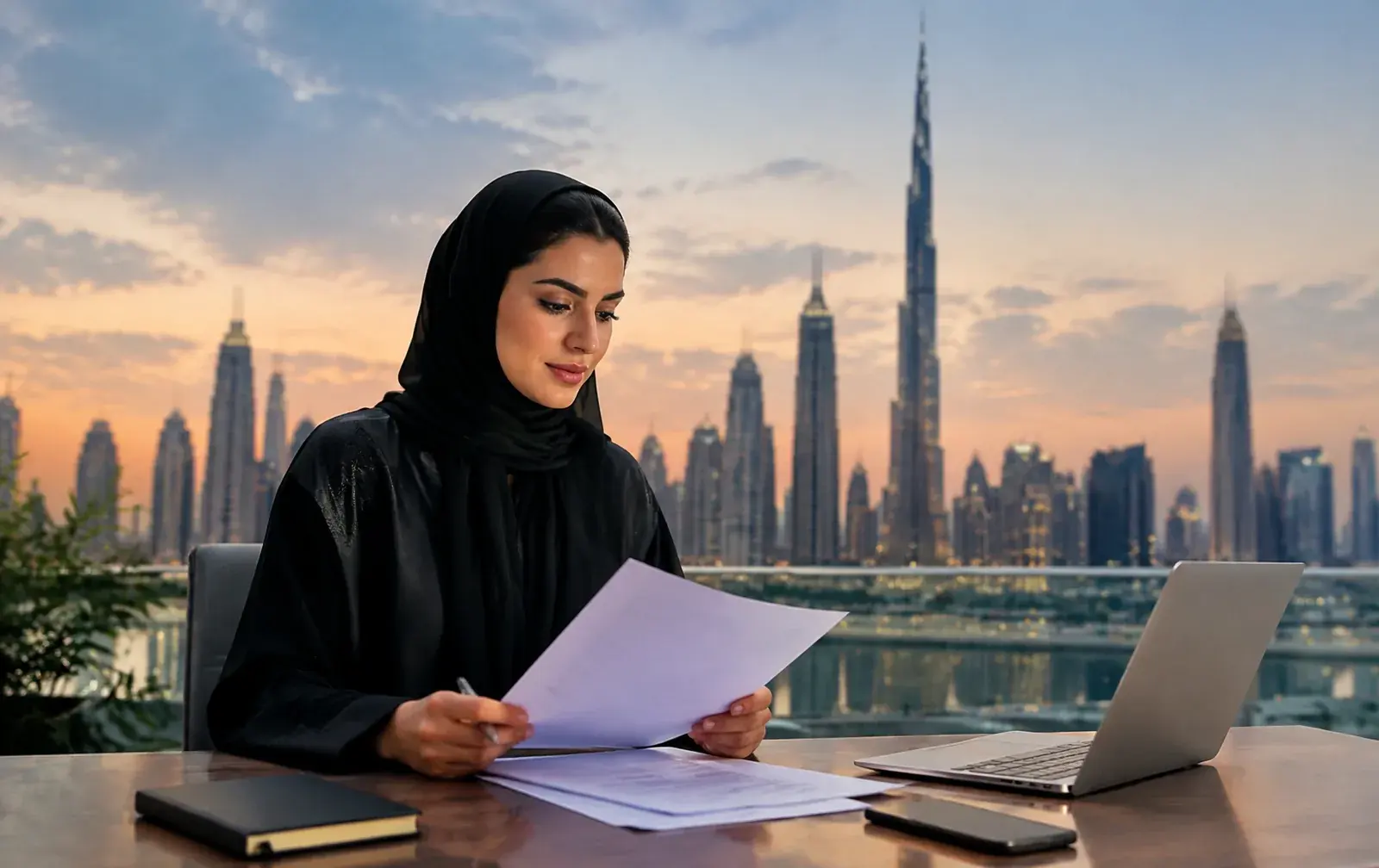 Dubai skyline at dusk, representing tightened UAE work permit and Golden Visa compliance rules in 2026.