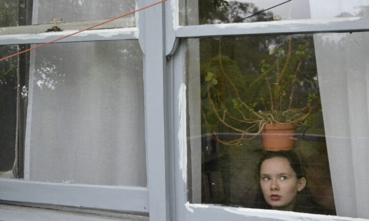 white wooden framed glass window