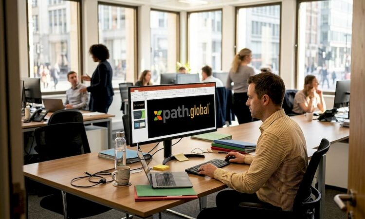 HR manager updating assignment tracking spreadsheet