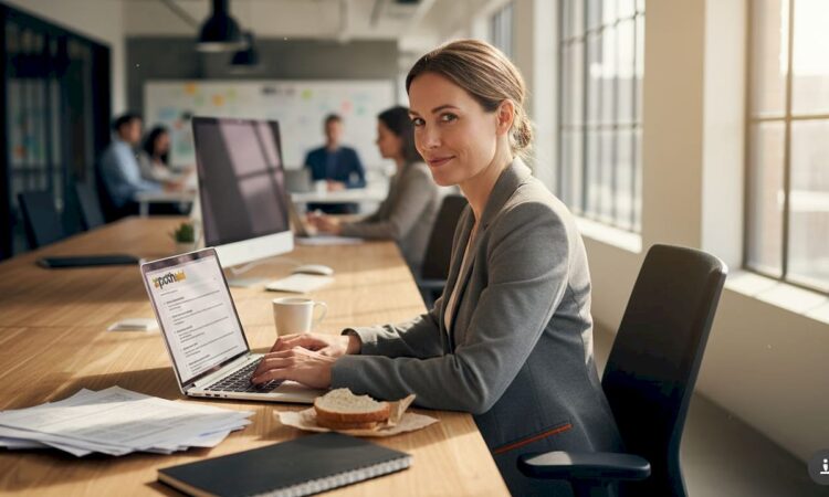 HR manager updating mobility checklist in office