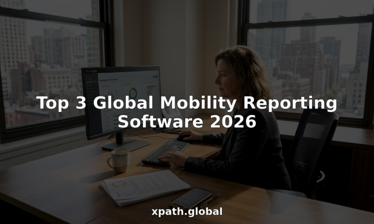 HR manager using global mobility reporting software