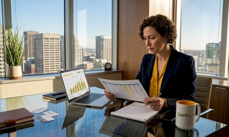 HR manager reviewing mobility budget